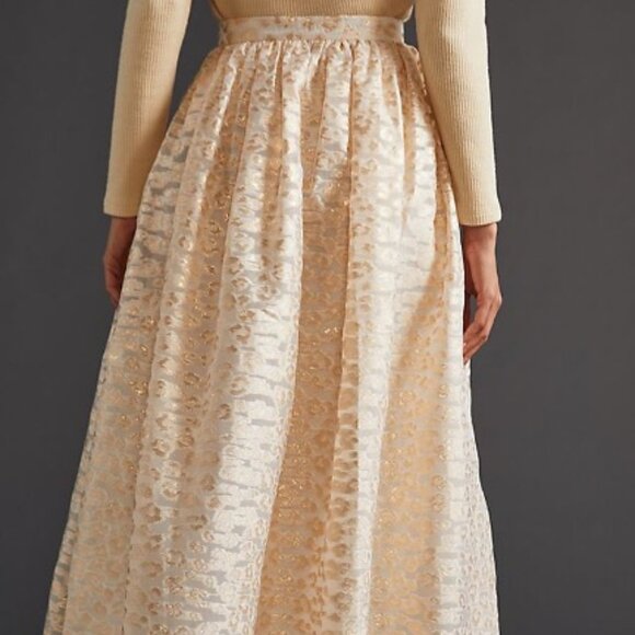 Pankaj Nidhi Burnout Shimmer Maxi Skirt from Anthropologie in Size 2 - Picture 2 of 6